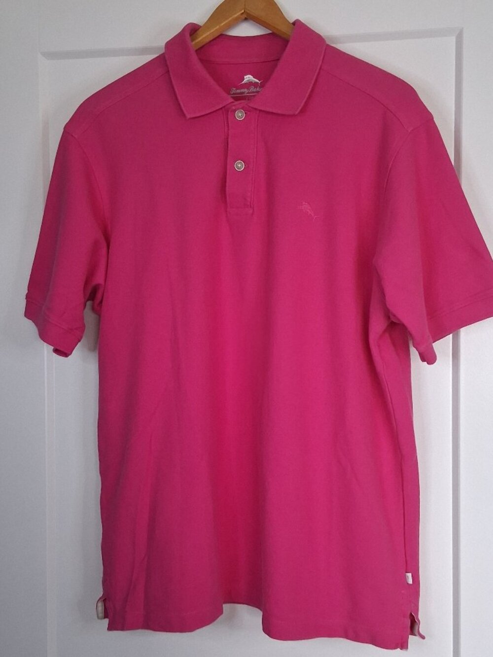 Tommy Bahama Mens XL Pink Polo Shirt Short Sleeve 100% Cotton